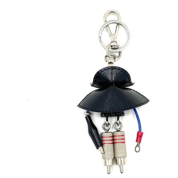 PRADA Saffiano Leather Keyring Dracula Robot Charm - Picture 2 of 3